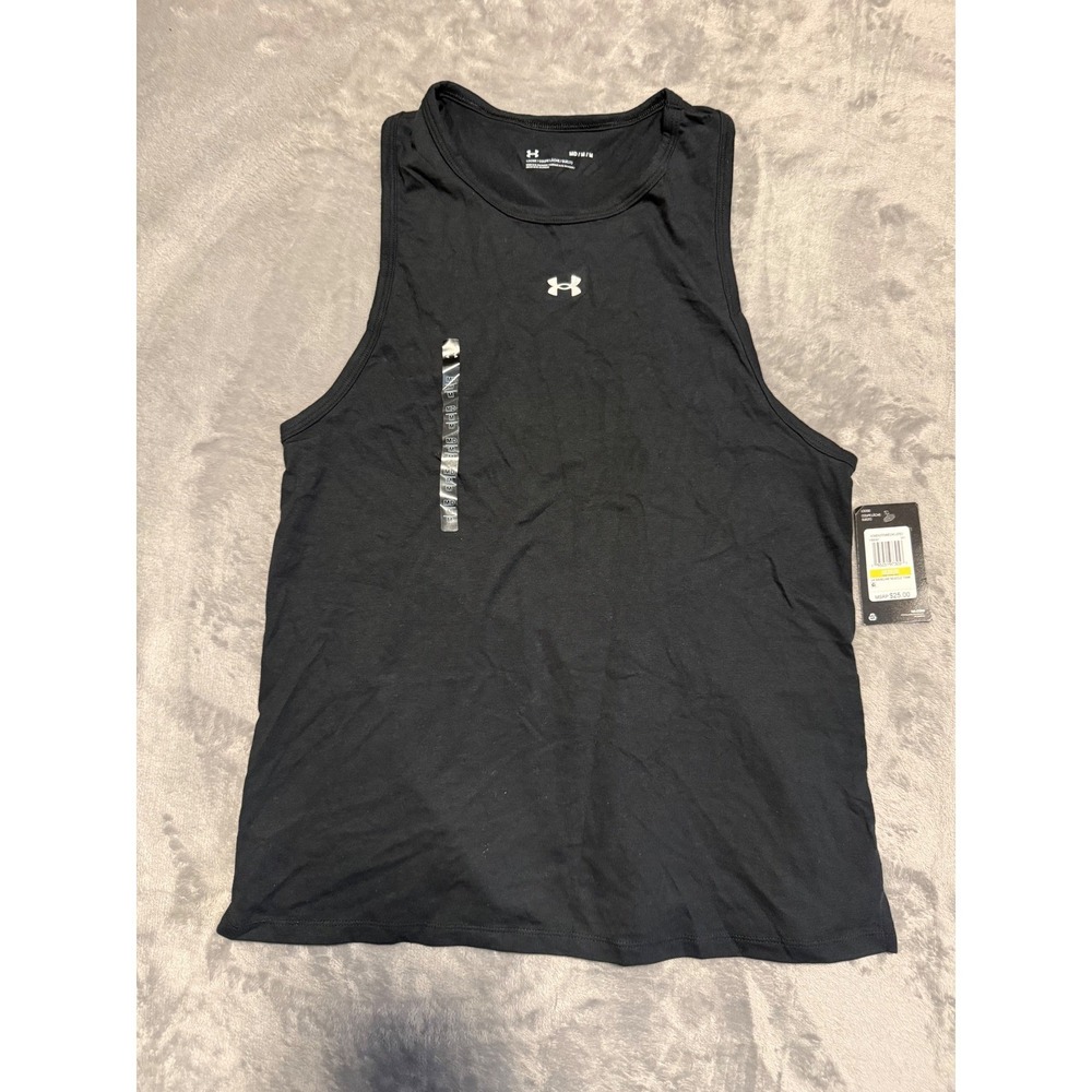 Under Armour Baseline Muscle Tank Women Medium Black Racerback Loose 1369367